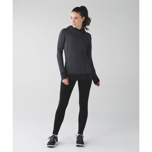 Lululemon Think Fast Hoodie Heather Gray Stretch Athletic Size Med - Picture 2 of 14